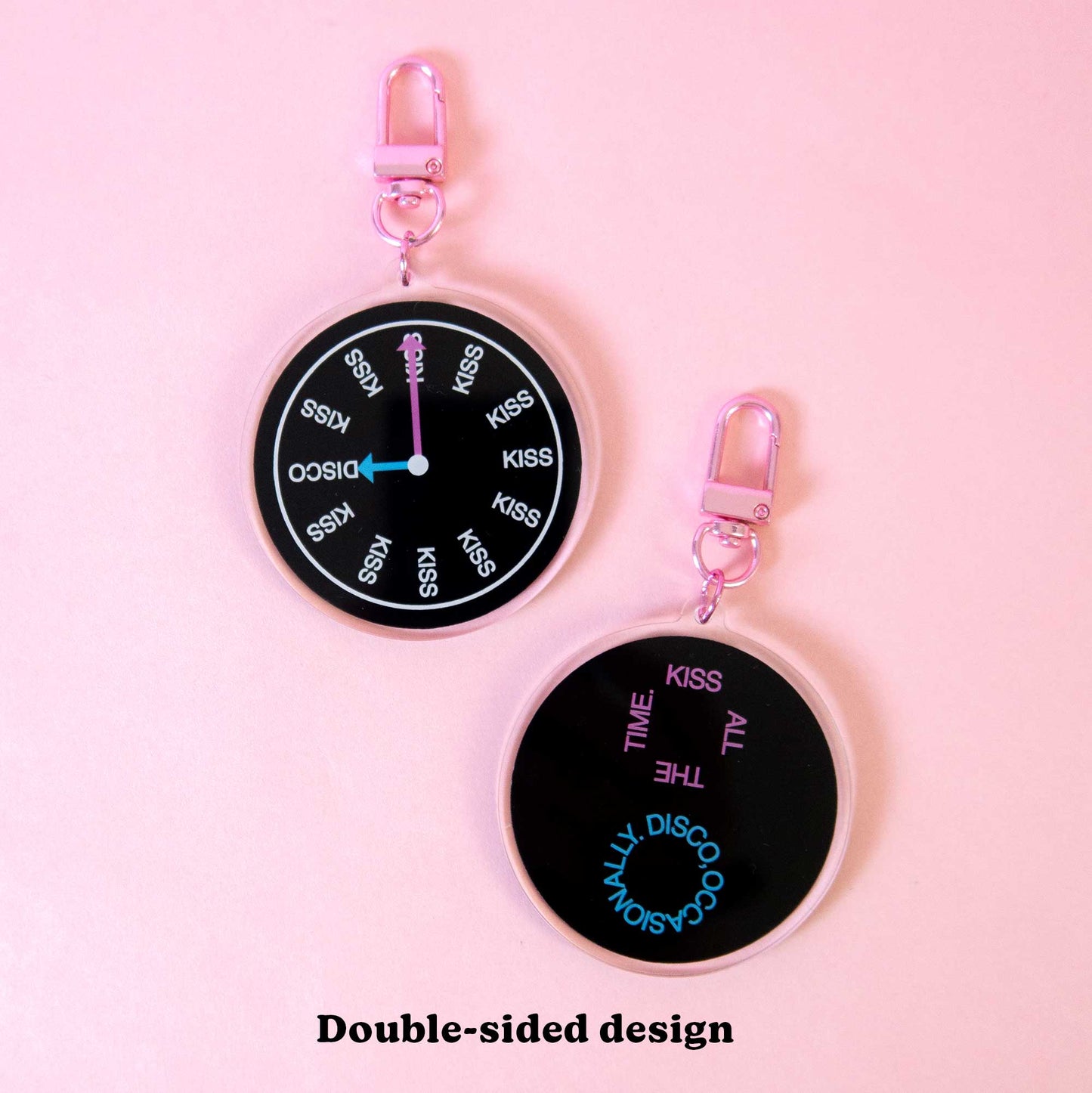 Kiss Disco Clock Keychain