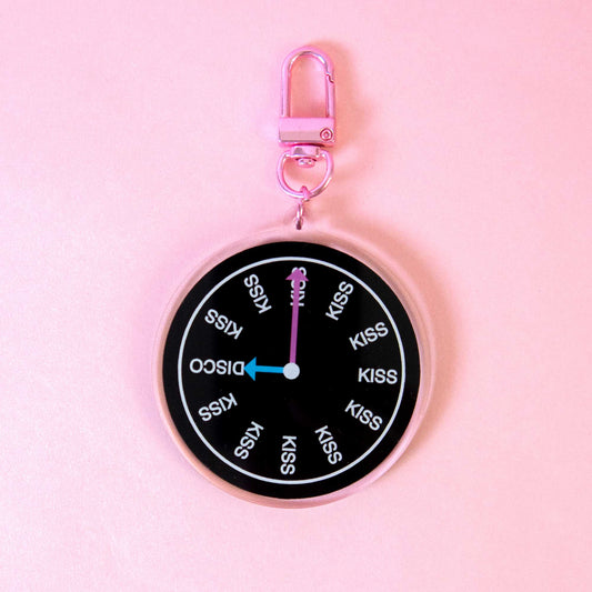 Kiss Disco Clock Keychain